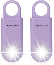 2 Pack Personal Safety Alarm with Ultra Bright Strobe Light | Long-Standby SOS Keychain Siren for Women, College Students, Girls. Loud Emergency Hiking Alert Bear Deterrent. Purple