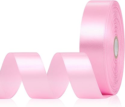 Amazon.com: Aoropo Pink Satin Ribbon 1 Inch, 60 Yards Pink Ribbon for ...