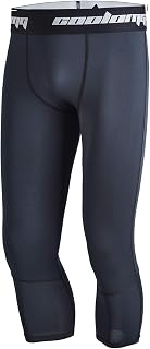 COOLOMG Youth Compression Pants 3/4 Mens Leggings Quick Dry Sports Tights Basketball Base Layer Capri