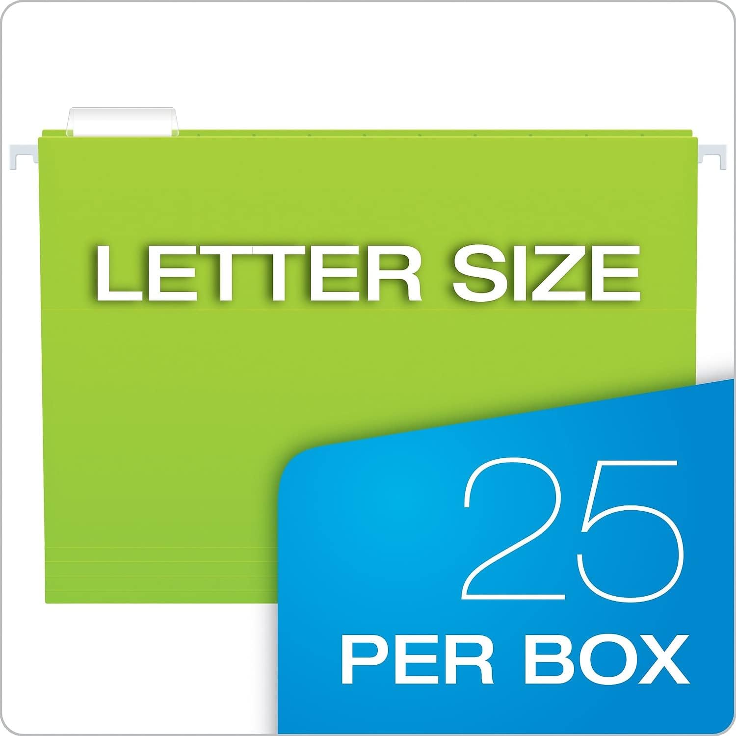 Pendaflex Hanging File Folders, 25-Pack, Letter Size, Bright Neon Assorted Colors, Document Organization for Home Office and School Supplies, Includes Clear Tabs with Labels, 1/5-Cut Adjustable