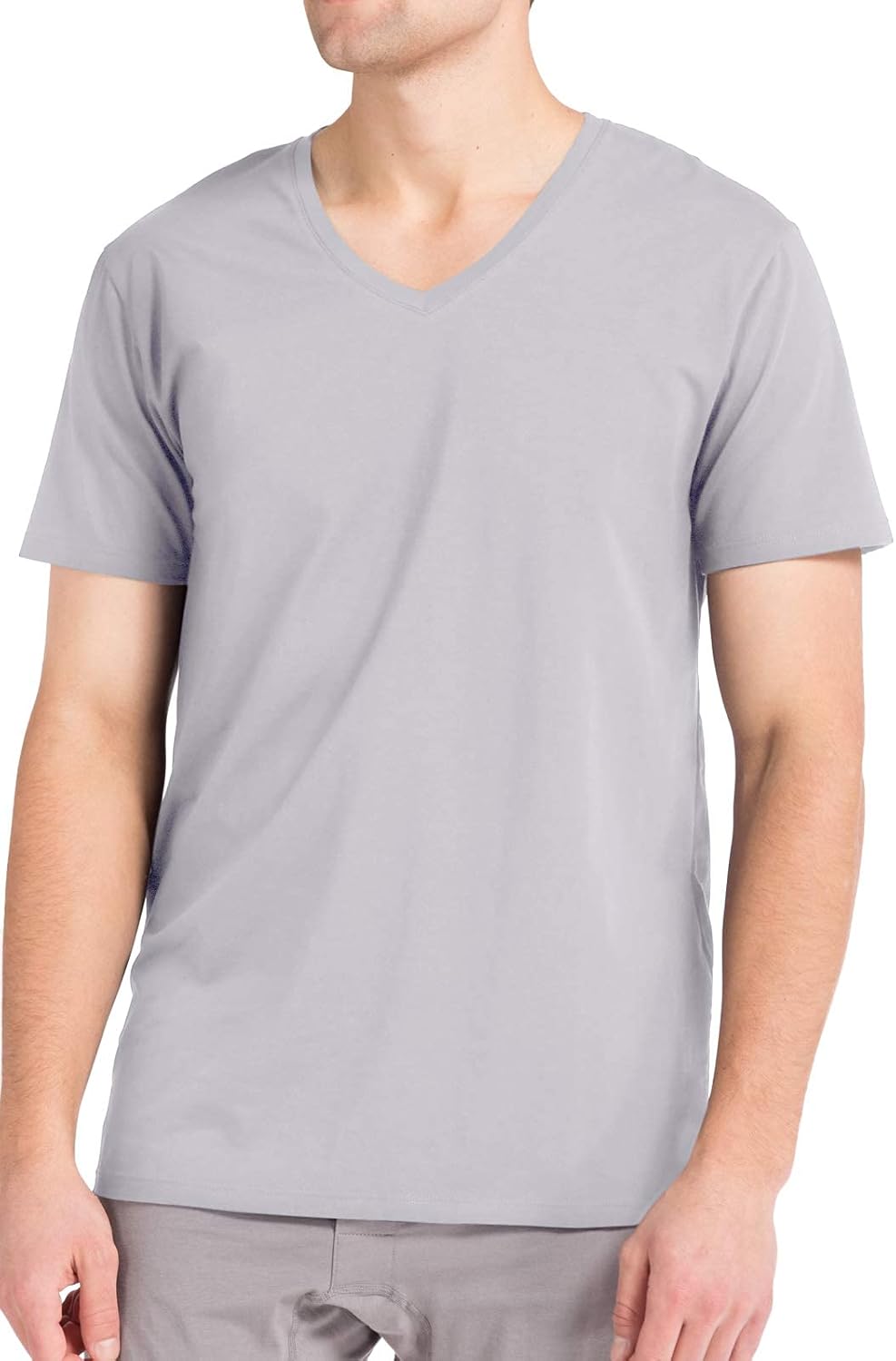 Fishers Finery Men's Classic V-Neck Comfort Soft Keep Tucked Undershirt - Breathable Cotton Modal Blend T-Shirt at  Men’s Clothing store