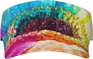 Colorful Sunflower Sun Visor Hats Outdoor Sunscreen Hat Empty Top Baseball Sun Cap Adjustable Beach Hat for Men Women, Black, One Size, Black, One Size