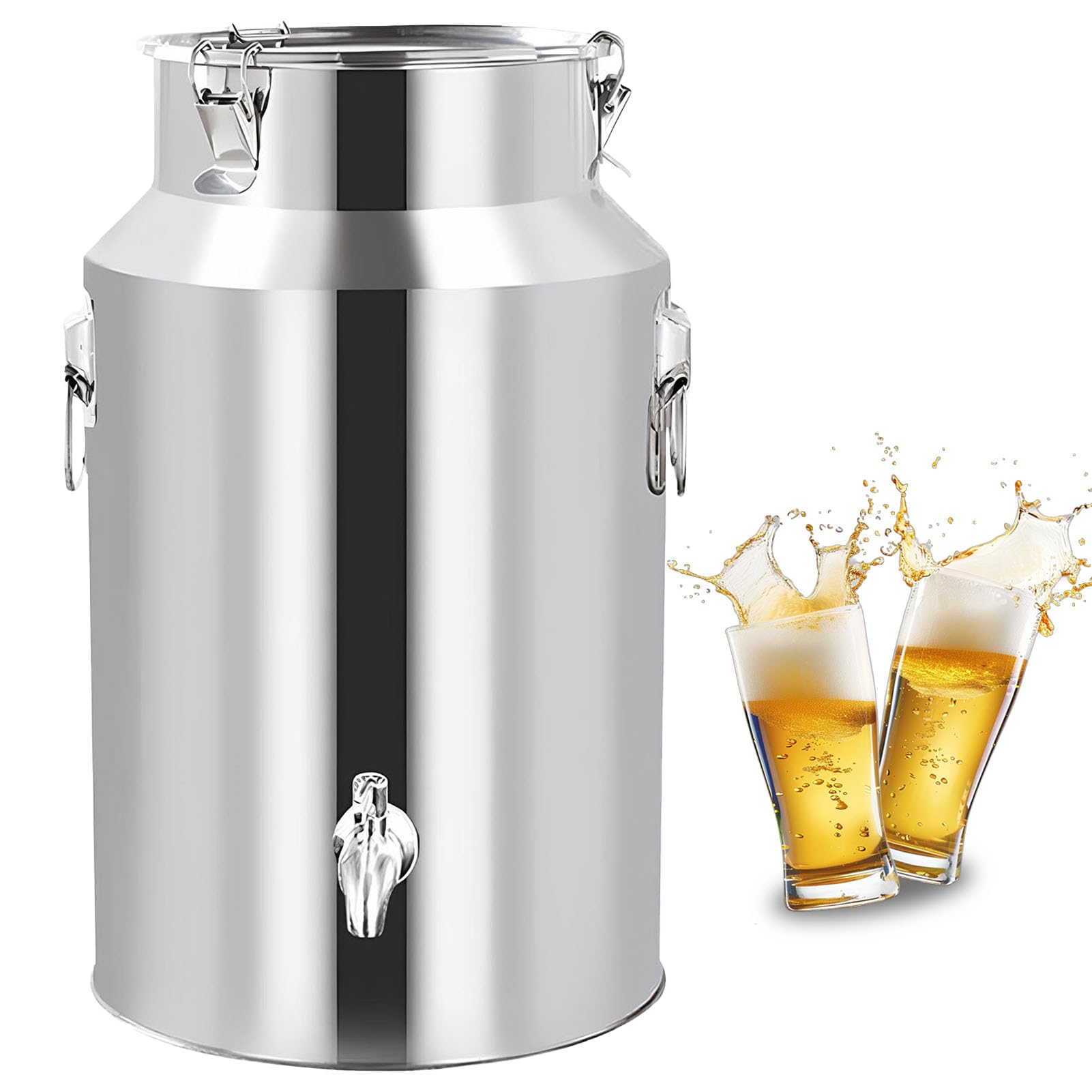 GTHTUHFD Stainless Steel Milk Can With Faucet, Liquid Container For Transport & Storage, 5L-14.5L,9L