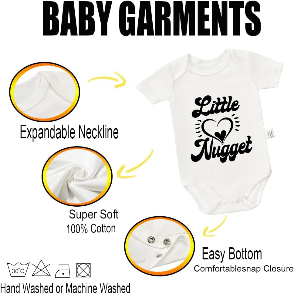 Little Nugget Bodysuit, Infant Newborn Cotton Love Romper Short Sleeve Jumpsuit Outfits 0-24 Months - Image 3