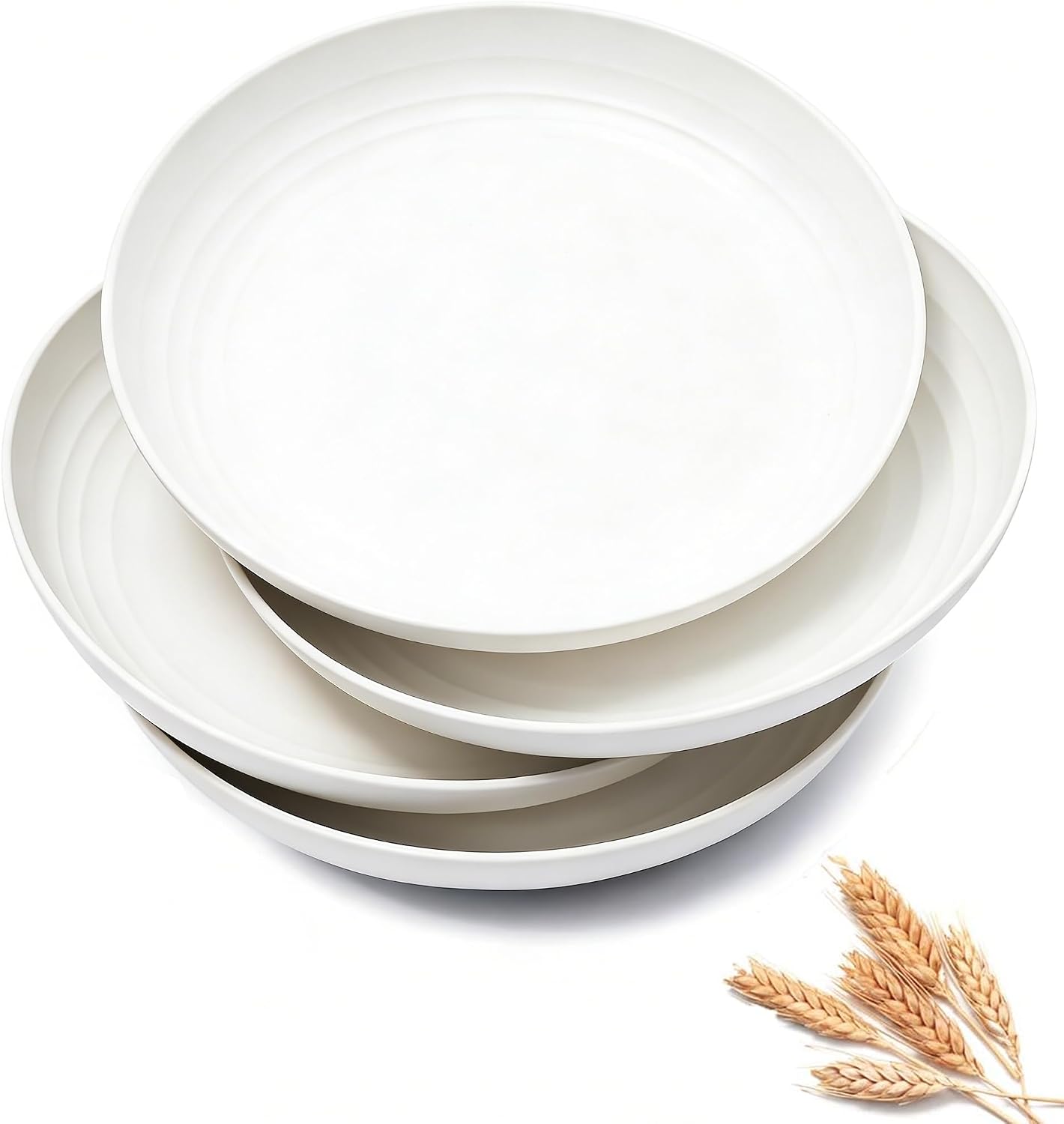 9 In Unbreakable Wheat Straw Plates - 4 Pcs Lightweight Salad Dish Sets , Dishwasher & Microwave Safe - Plastic Dinner Plates Reusable - Perfect for Camping , Picnic , BPA Free & Eco-Friendly (4 Pink)