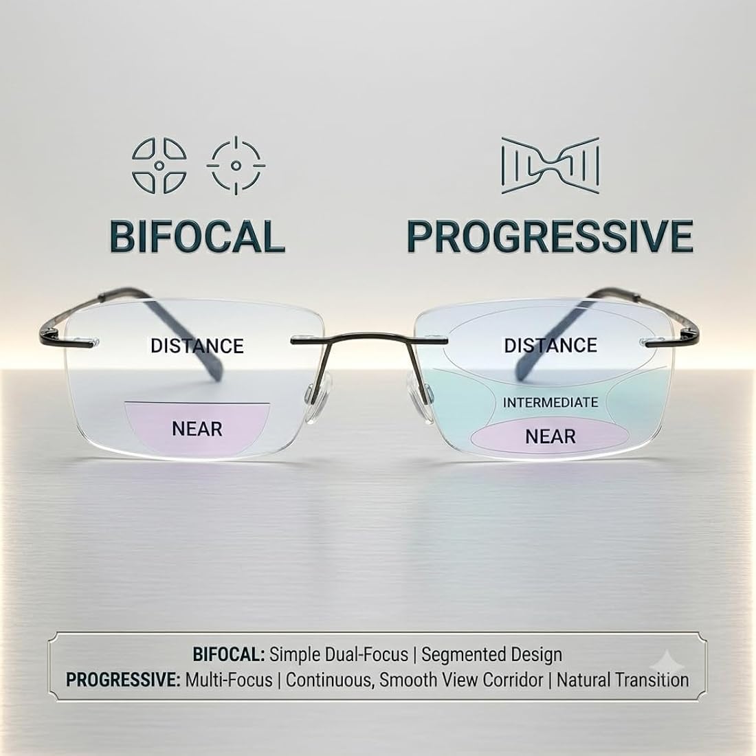 Buy NEXOPT- Progressive Blue Cut Reading Glasses in Golden & Black