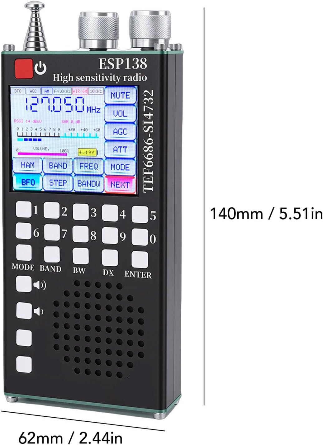 FTVOGUE Full Band Radio, Dual System and SI4732 with Bluetooth 5.0, 2.4 Inch IPS Touchscreen, FM LW MW SW AIR SSB Bands, DSP Noise Reduction, for HAM Radio Enthusiasts and Portable Use