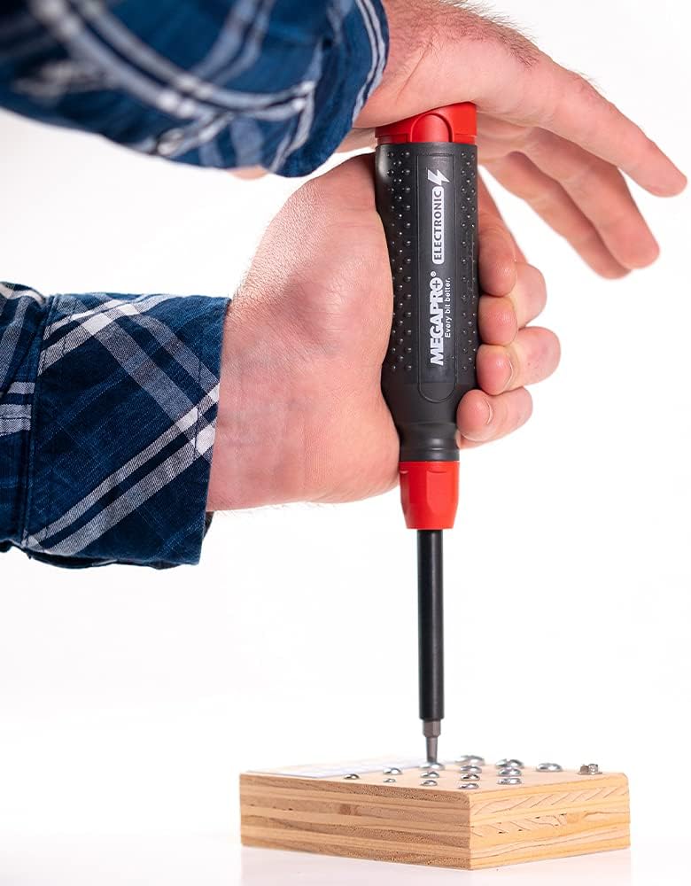 Megapro 151ELEC-CH/RD Alloy Steel Hex Electronic Multi Bit 15-in-1 Screwdriver, 1-1/4" Hex Nut, 8-1/2" Length
