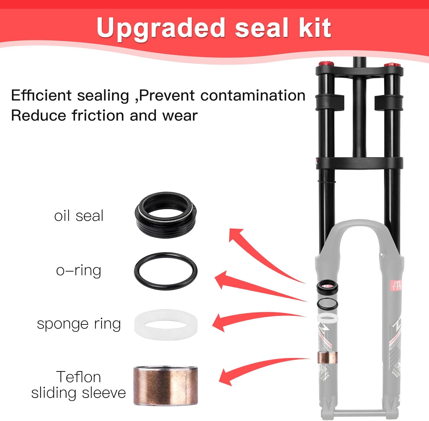 ZTZ 27.5"/29" Thru Axle Boost Mountain Bike Air Suspension Fork，1-1/8 Straight Steerer，15x110mm Thru Axle，Rebound Adjustment,180mm Travel，Downhill Fork for Mountain Bike AM FR DH ect.