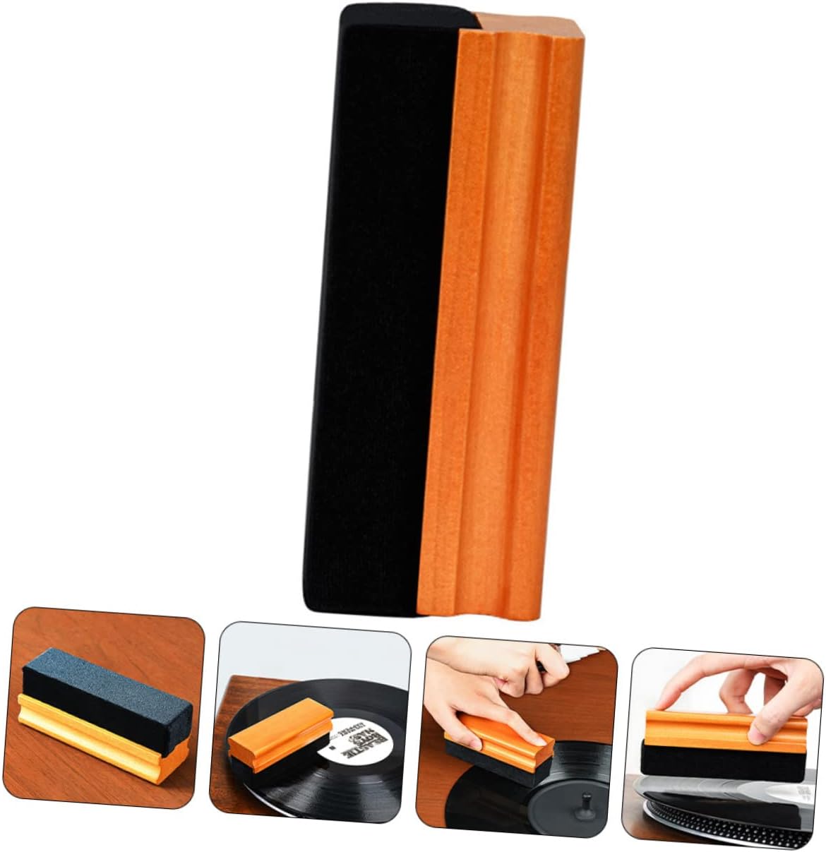 2pcs Vinyl Record Brush Record Vinyl Dust Remover Wood Handle Safe for Vinyl Records