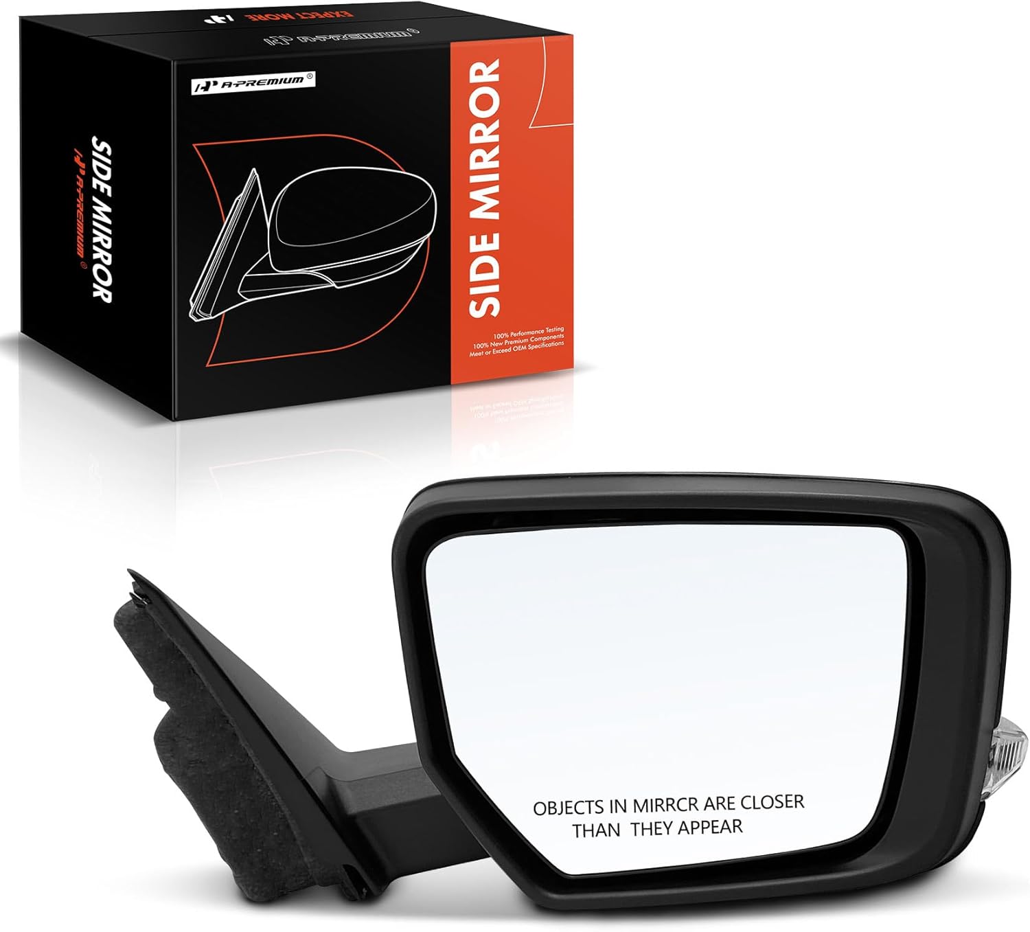 A-Premium Passenger Side Power Door Mirror - Compatible with Chevrolet Impala 2014-2020 - Heated Manual Folding Black Outside Rear View Mirror w/Turn Signal, w/Puddle Light - Replace# 22936942