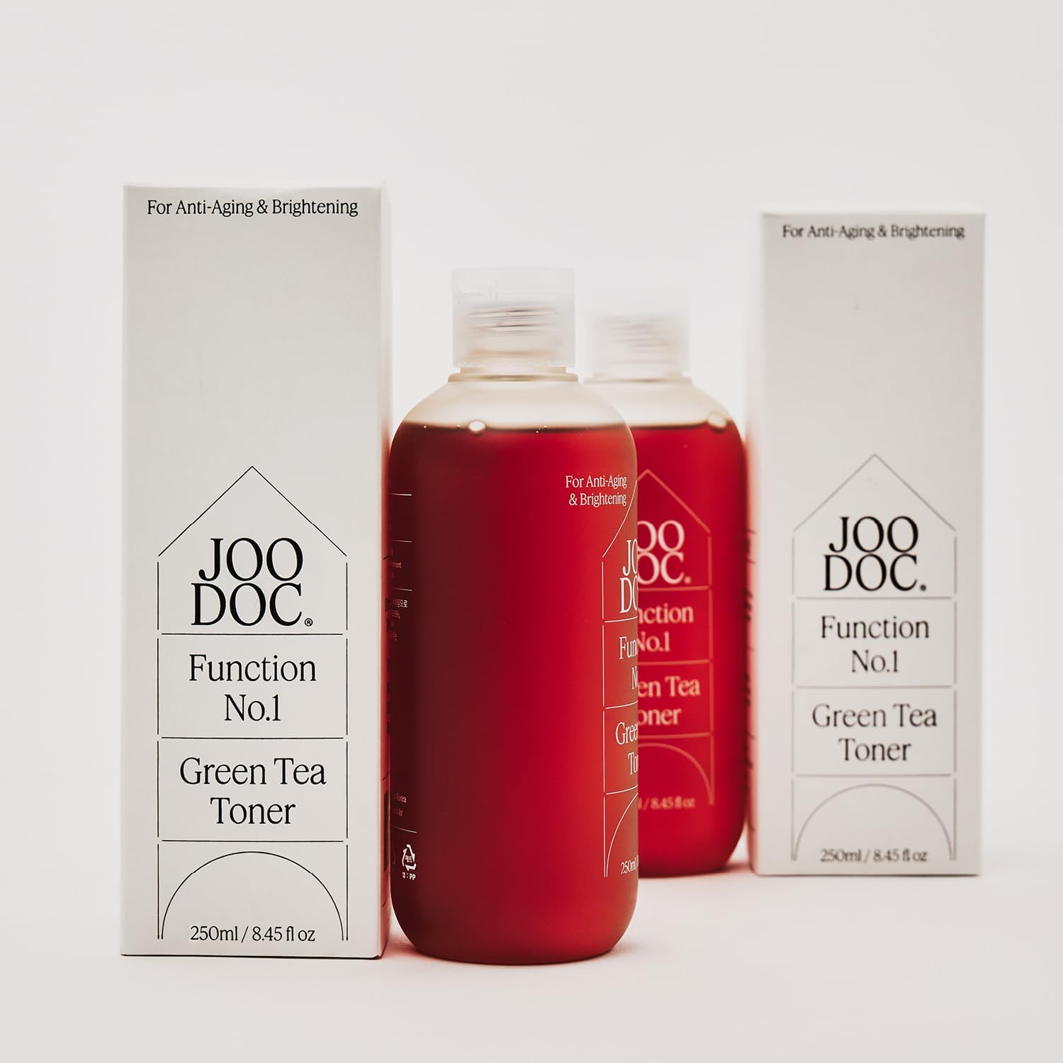 Function No.1 Green Tea Glow Prep Toner 250ml | 78% Jeju Organic Green Tea & Niacinamide 5% | Korea Derma-Skincare