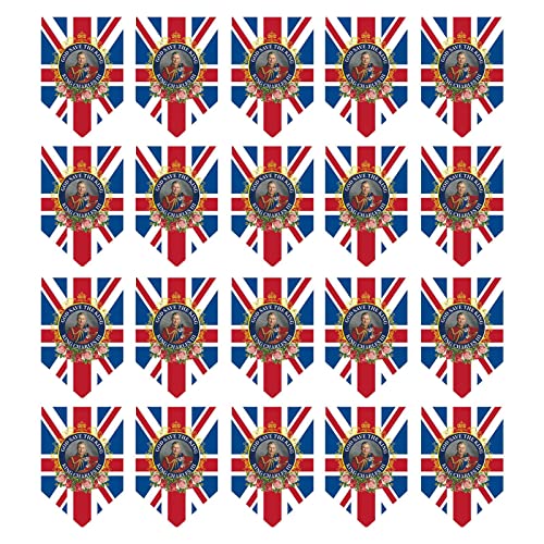 Bandeiras do rei Charles III, bandeira Union Jack King lembrança da 3ª coroação, flâmulas para decor