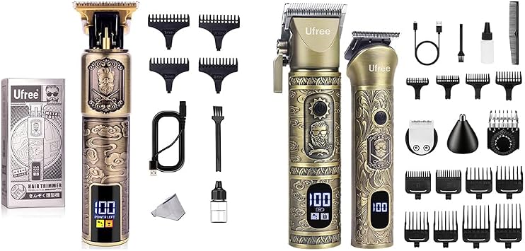 Ufree Beard Hair Trimmer for Men Professional, Grooming Cutting Kit, Mustache T Blade Liners Trimmer Electric Shavers, Barber Supplies, Gifts for Men