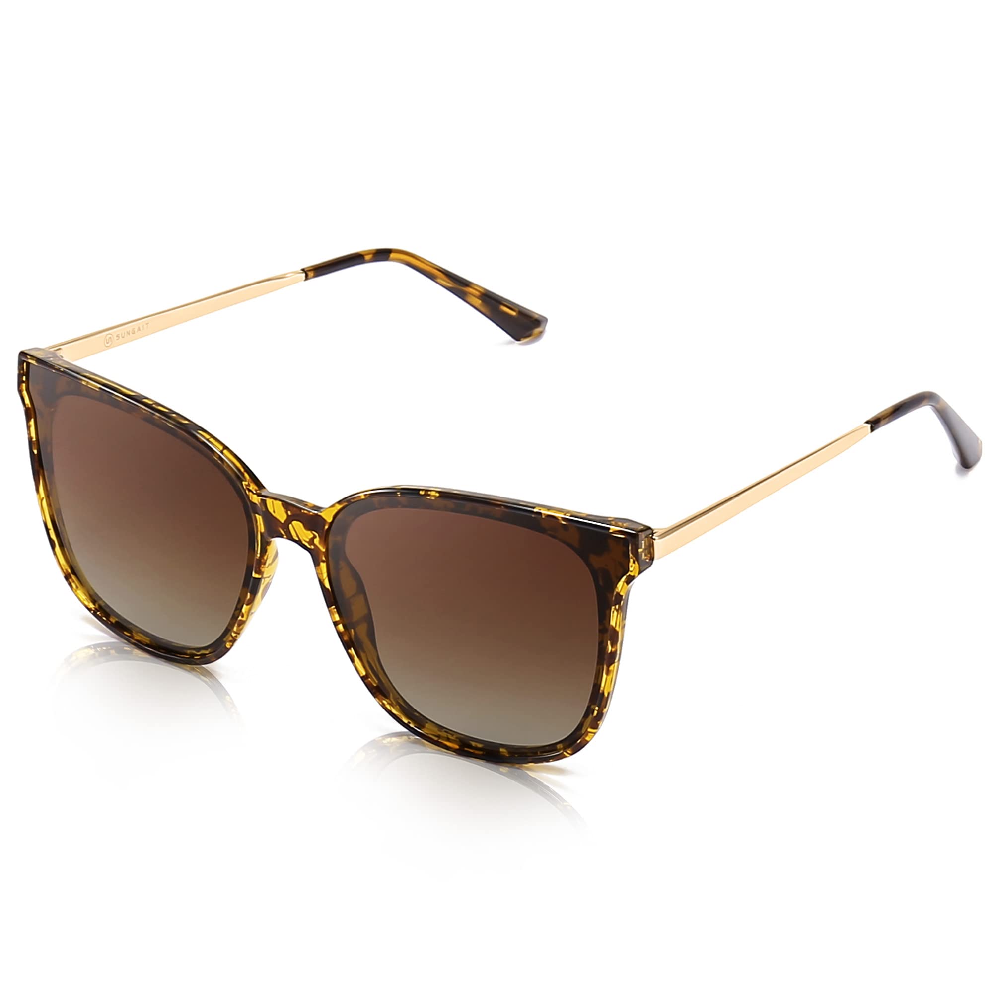 SUNGAIT gafas de sol cuadradas Vintage para mujeres y hombres, gafas de sol polarizadas redondas Retro con montura grande, gafas de sol UV400 SGT805
