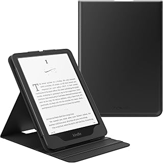 MoKo Case for All-New 7"/6.8" Kindle Paperwhite (12th/11th Gen.,2024/2021)&Kindle Colorsoft Signature Edition(1st Gen.,2024), Vertical Flip Stand Case Protective Cover with Auto Wake/Sleep, Black