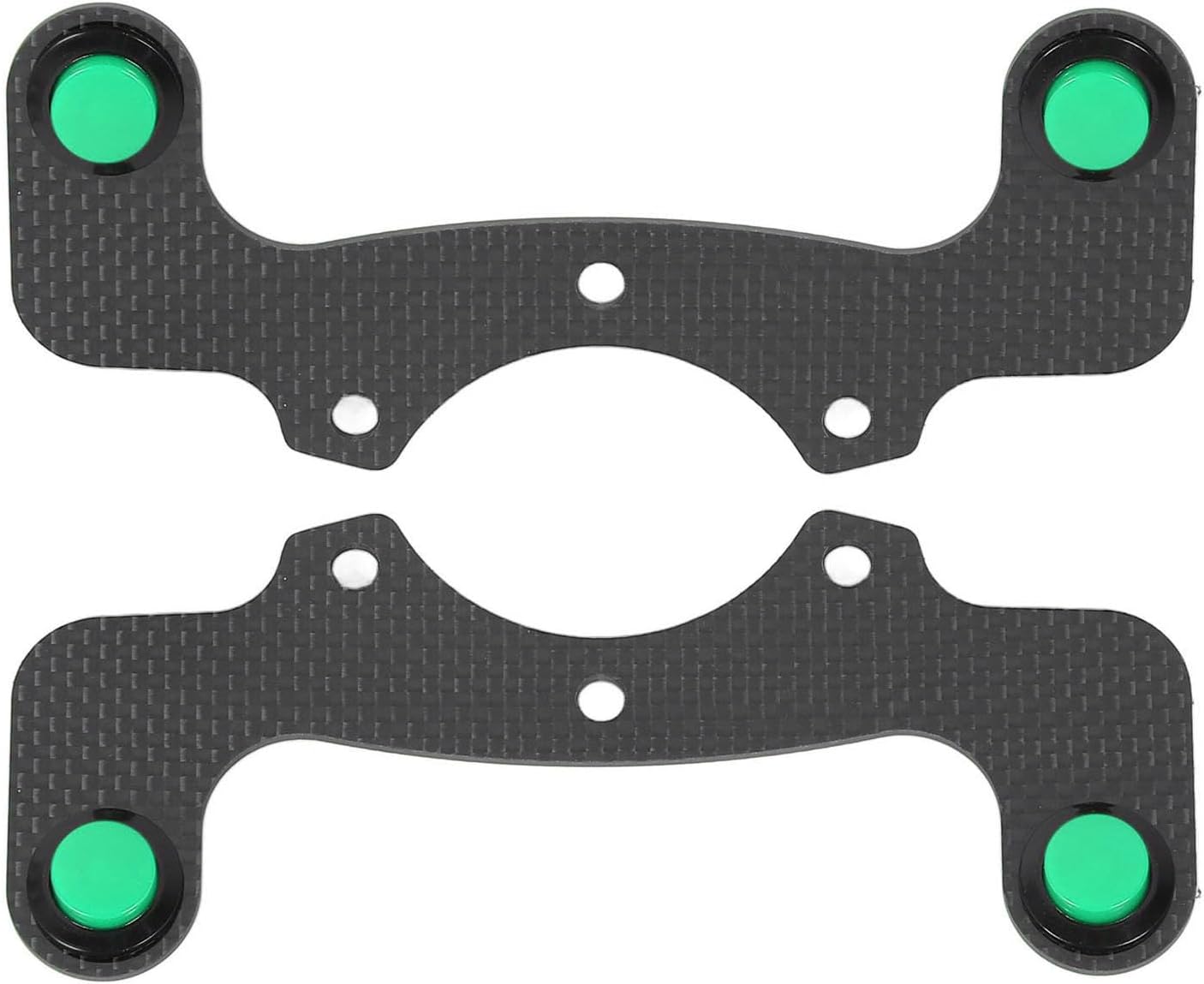 Steering Wheel Horn Button Carbon Fiber Enhanced Functionality External Horn Button Kit Replacement for Nardi 6 Bolts Steering Wheel 2Pcs (Green Button)