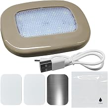 Magnetic Dome Light for Car, USB Rechargeable Wireless Dome Lamp Car Interior Ceiling Roof Lights, 10 LEDs Touch Control Map Reading Light for RV Boat Trailer Camper, No Motion Sensor Beige