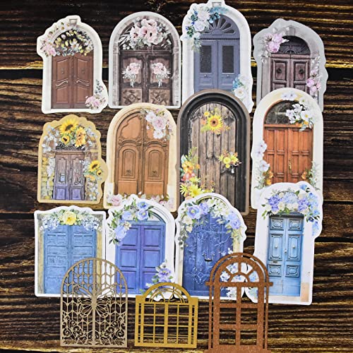90Pcs Vintage Window Frame Aesthetic Scrapbook Paper Garden Door Scrapbooking Supplies Decorative Craft Paper-Cut For Diy Art Crafts Bullet Junk Journal Album Planners Cottagecore Picture Frames #TOP4