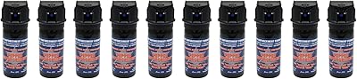 Pepper Enforcement PE510M-FT Splatter Stream Pepper Spray - Maximum Strength 10% OC Formula - Emergency Self Defense Personal Protection (10-Pack Stream Pepper Spray)