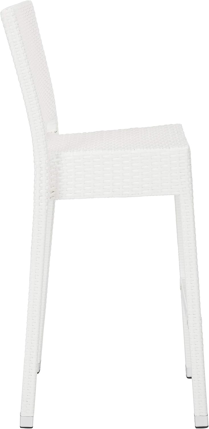 SAFAVIEH FOX5201C Collection Bethel Indoor/Outdoor Bar Stool, White