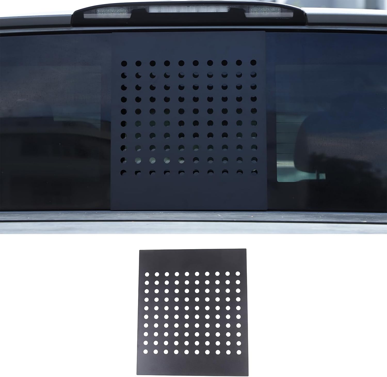 Back Center Sliding Window Glass Louvers Air Vent Cover Compatible with Nissan Titan 2016-2024, Aluminum Truck Rear Middle Window Air Vent Exterior Accessories (Blind Style)