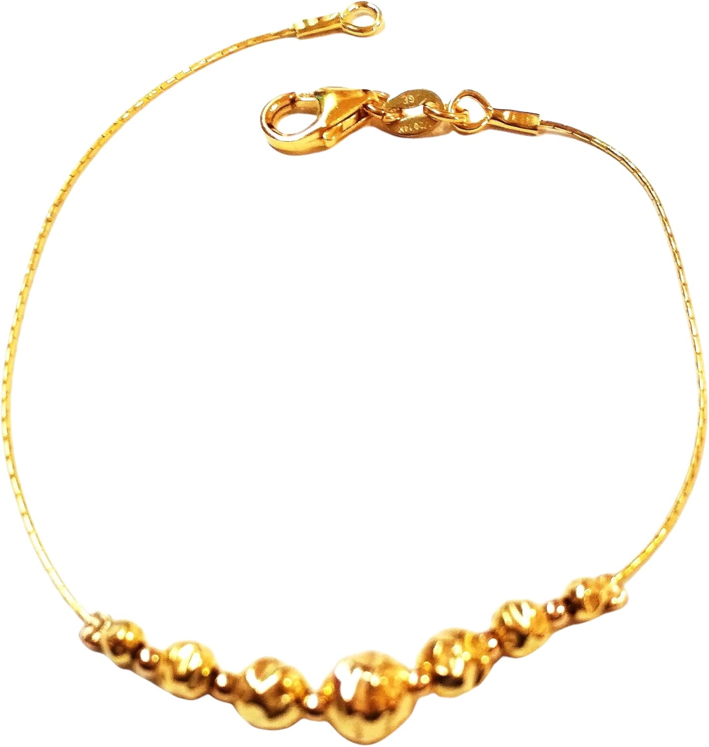 14kt Gold Filled Graduated Hammered Beads Anklet Made to your size
