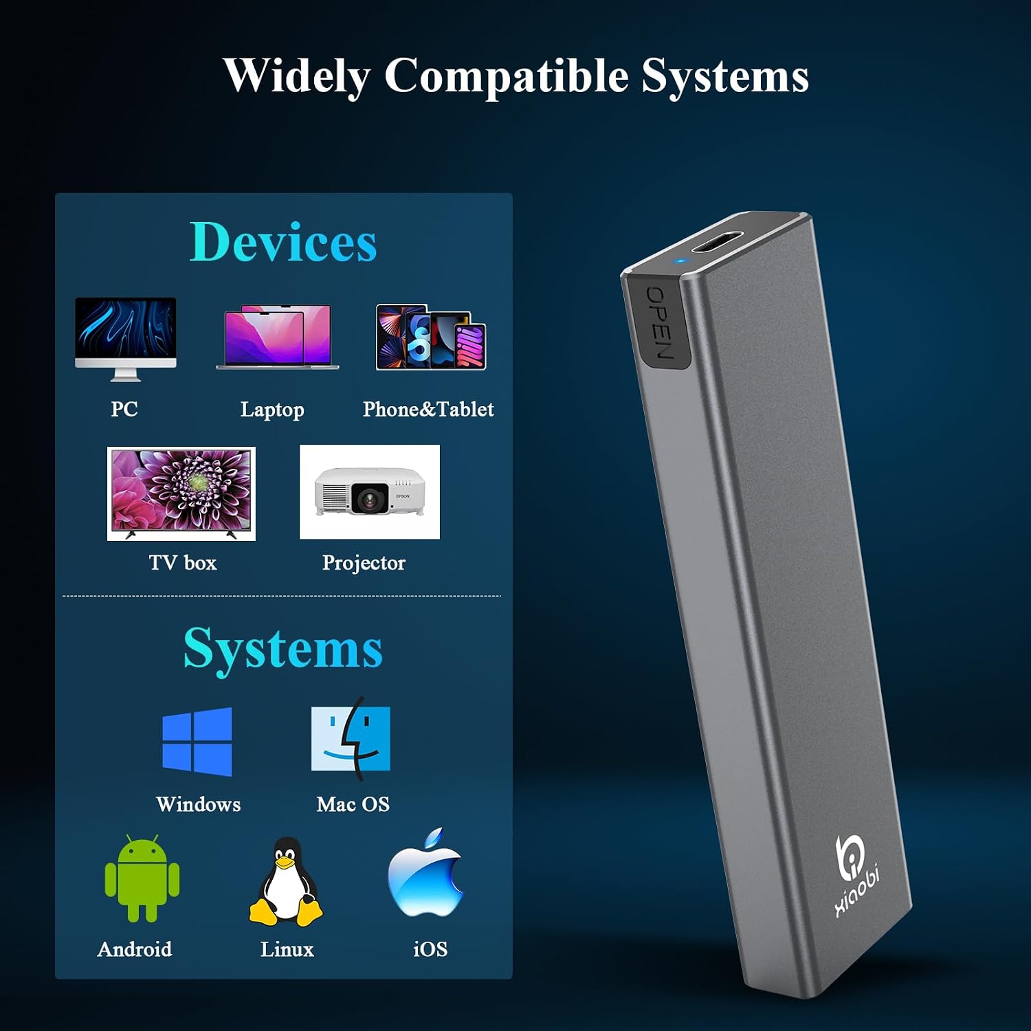 M.2 NVMe SSD Enclosure, Tool-Free Installation, External SSD Reader