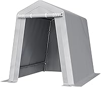 Vista 12 de VEVOR Cobertizo Tienda de Almacenamiento Exterior Portátil Resistente de 6 x 8 x 7 pies, Refugio de Cochera Garaje Impermeable con Puerta Enrollable