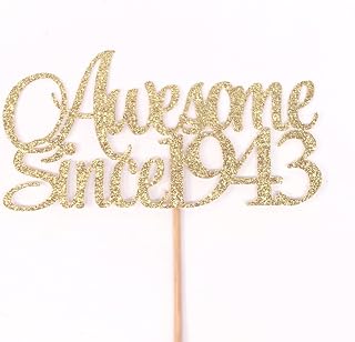 Atelier Elegance Awesome Since 1943 Cake Topper, 8irthday Cake Topper, Anniversary Topper
