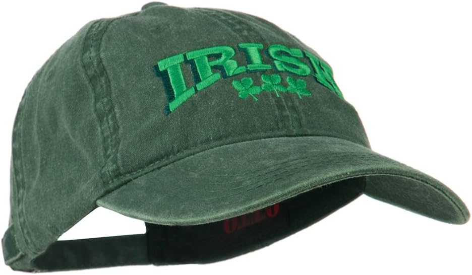 Irish Four Leaf Clover Embroidered Dyed Cap