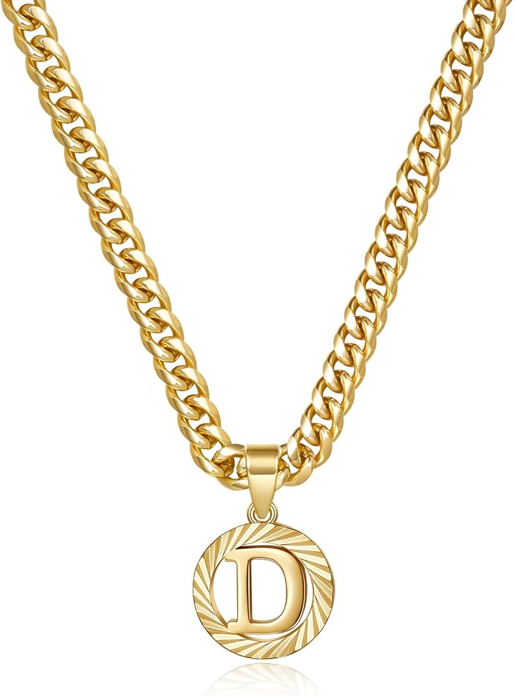 Collier Pendentif Lettre Initiale Plaqué Or - Lettre H