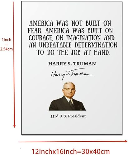 Miniatura 7 de AAHARYA Póster de Harry S Truman con citas inspiradoras de retrato del presidente de Estados Unidos, arte impreso en lienzo (15) lienzo para pared,