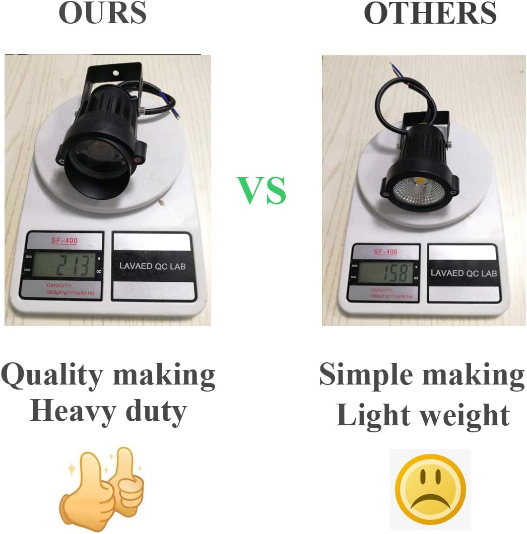 LAVAED 10W LED Landscape Lights 12V Pathway Spotlights Warm White Waterproof Uplight (2 Pack) - - 