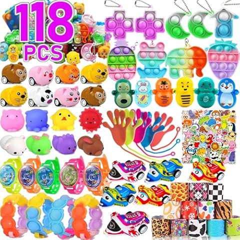 Mctuoba 118 Pack Party Favor for Kids 4-8-12, Treasure Box Toys, School Classroom Prizes, Pinata Stuffers Goodie Bag Fillers, Treasure Chest Carnival Prizes Cover