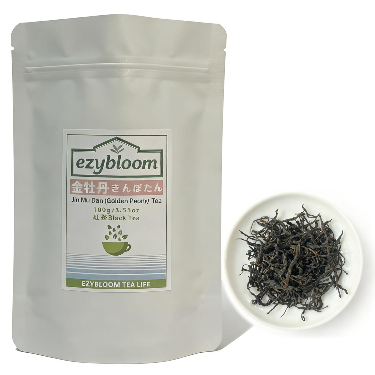 Ezybloom Golden Peony Black Tea Early Spring Picking Wuyishan Black Tea Fruity Aromatic Tea Caffeine Free Leaf Tea Leaves 100g/3.52OZ