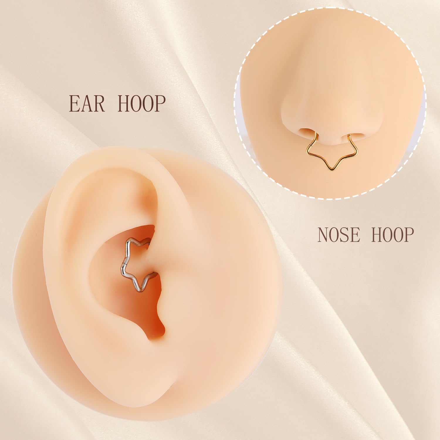 AROWRO Cartilage Earrings for Women Men Helix Piercing Jewelry Daith Piercing Jewelry Rook Tragus Surgical Steel Gold Silver Rose Gold 16G 8mm 10mm
