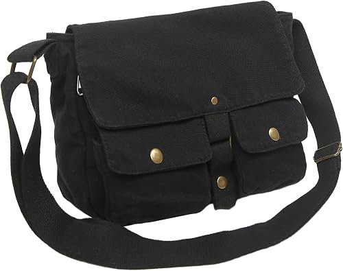 AFGWK School Vintage Canvas Messenger Bag for Men Crossbody Shoulder Bag Satchel Handbags