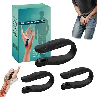 Prostate Care Point Clip Headache Relief, Drug Free Headache Relief Device Acupressure Hand Pressure Point Clip for Migraine Tension Anxiety Pain Relief-Black (3*PCS)
