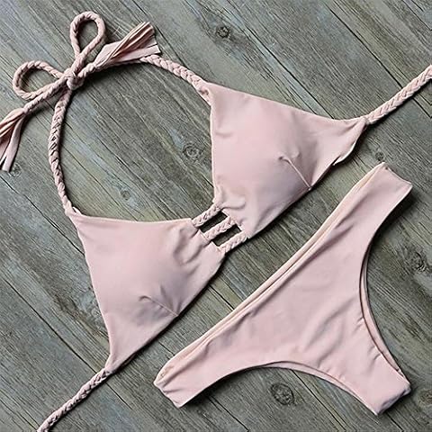 XTDBB Bikini Set 2018 Hot Swimwear Women Bikini Sexy Beach Swimsuit Bathing Suit Push up Brazilian Bikinis,Pink Cover