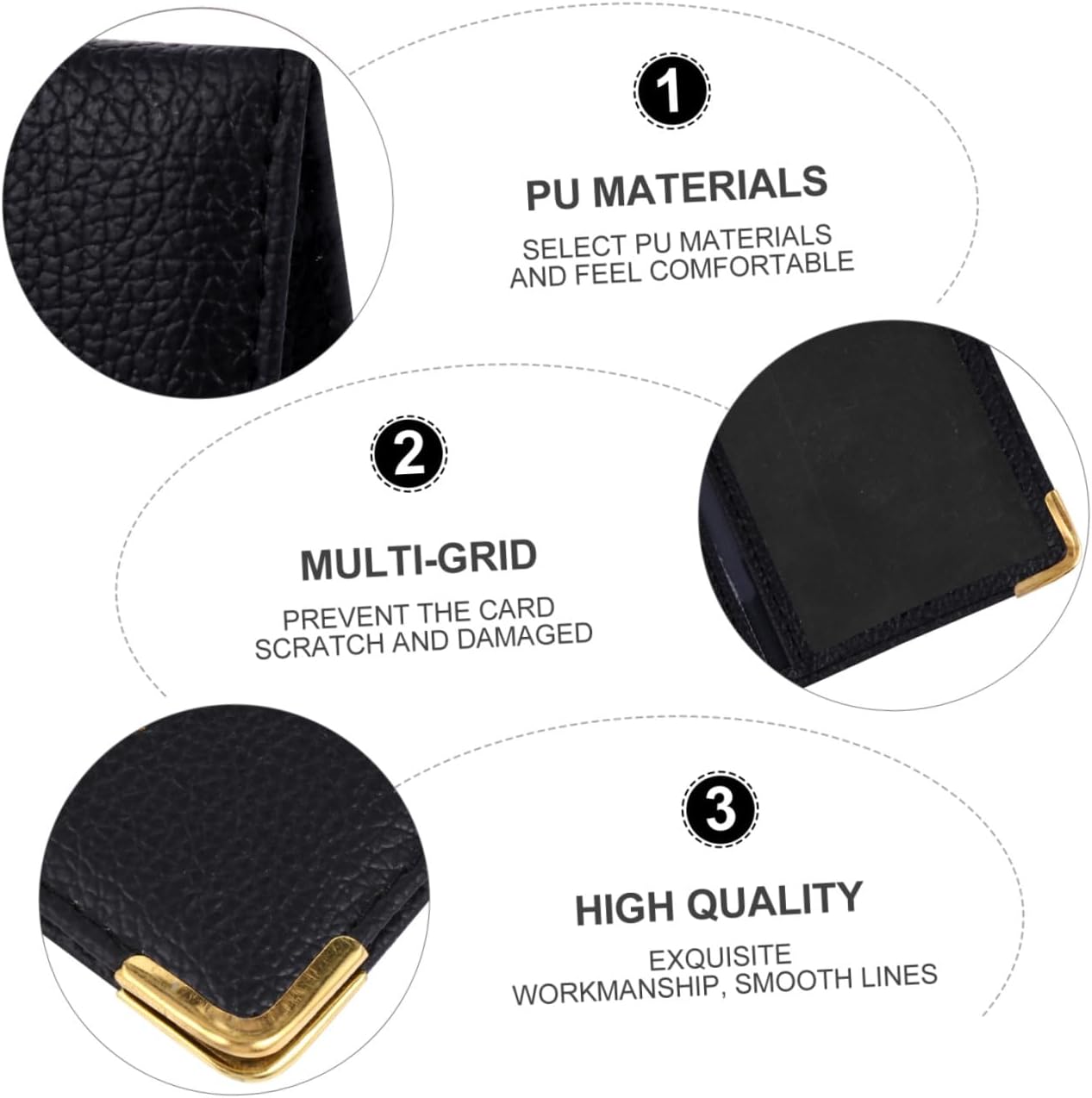 Credit Sleeve with Card Slot, PU Plastic Multi Grid Holder