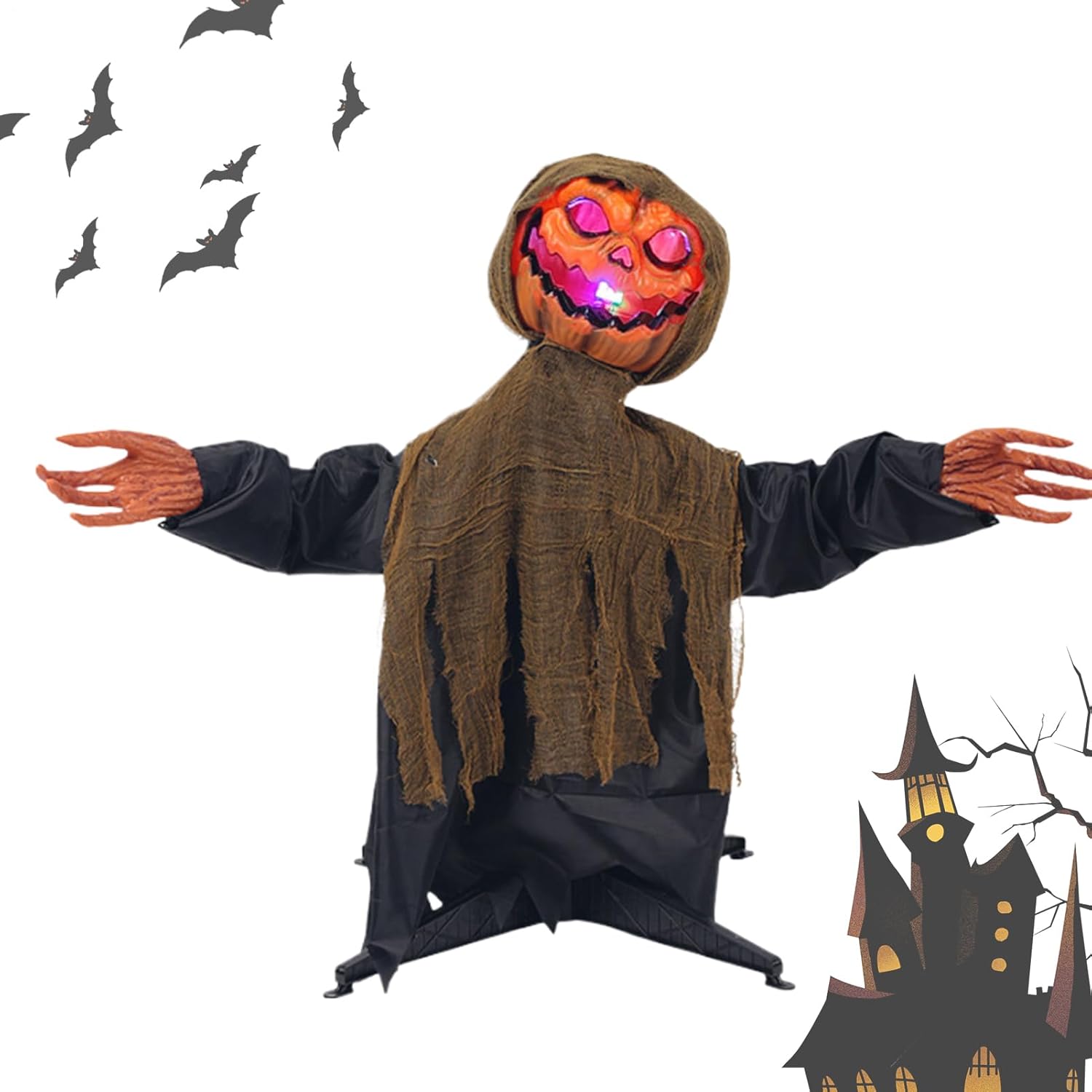 ハロウィン 装飾 動く | カボチャ お化け ヤード飾り | 光と音付き 怖い揺れる装飾 庭 玄関 テラス 小道 芝生 お祭り 休日