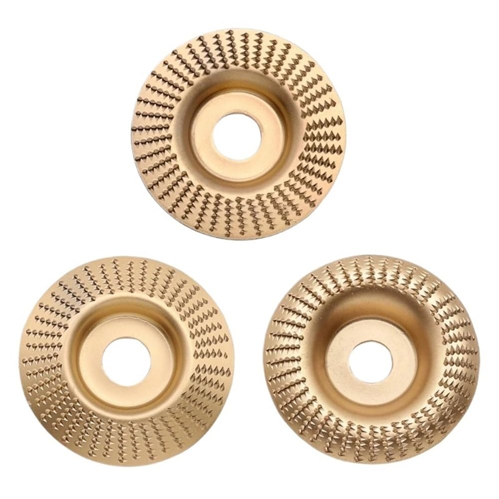 3Pcs Wood Carving Disc Set for Angle Grinder, Wood Shaping Wheel Grinding Shaping Disc for Wood Cutting