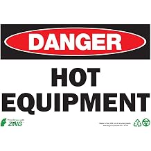 Zing Green Products 1126A Recycled Aluminum "Danger Hot Equipment" Safety Sign, 10" Length, 7" Width
