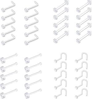 D.Bella 14G 16G 18G 20G Clear Flexible Bioplast Retainer Navel Belly Ring Eyebrow Tongue Nipple Barbell Nose Lip Labret Stud
