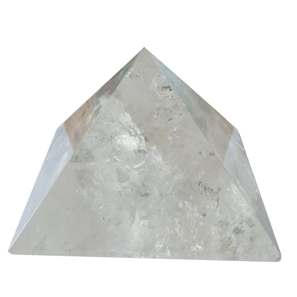 Pirámide de Cuarzo Transparente Natural de Cristal Grande 15 cm decoración de la habitación