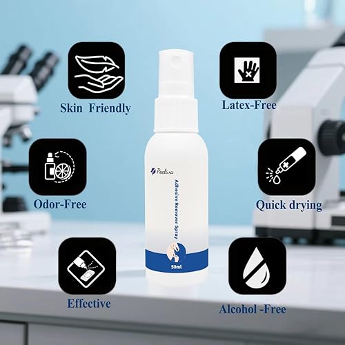 Miniatura 5 de Removedor de adhesivo para la piel, aerosol de barrera para ostomía para piel, removedor de adhesivo médico para suministros de ostomía, vendajes y