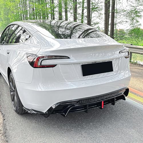 Diffuseur de lèvre arrière Tesla Model 3 2024 noir brillant lumineux