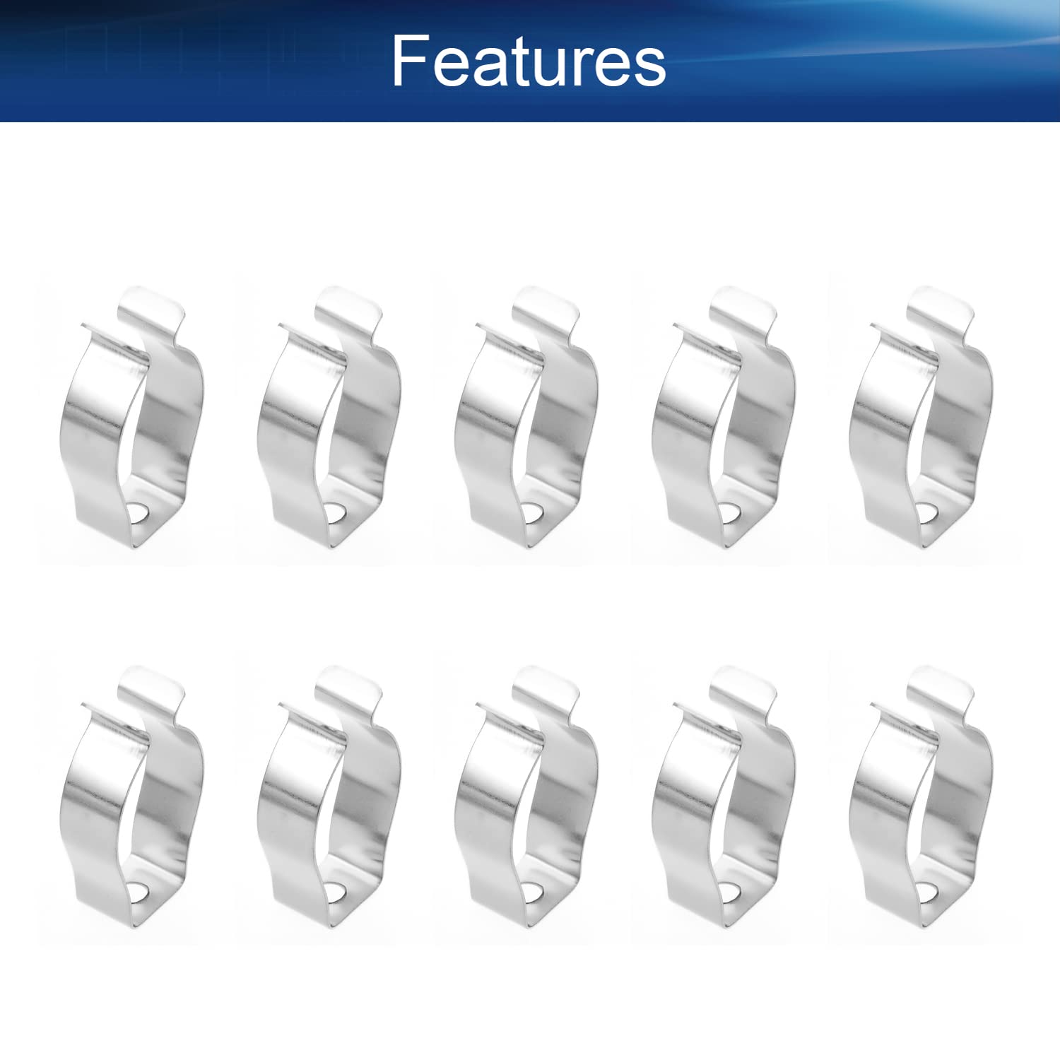 Bettomshin T8 Clips Holder Bracket, Stainless Steel Lamp Holder for 8Ft LED Lights, Mounting Led Fluorescent Tube Replacement Pipe Clamps to Prevent Sagging 10 Pack: Industrial & Scientific