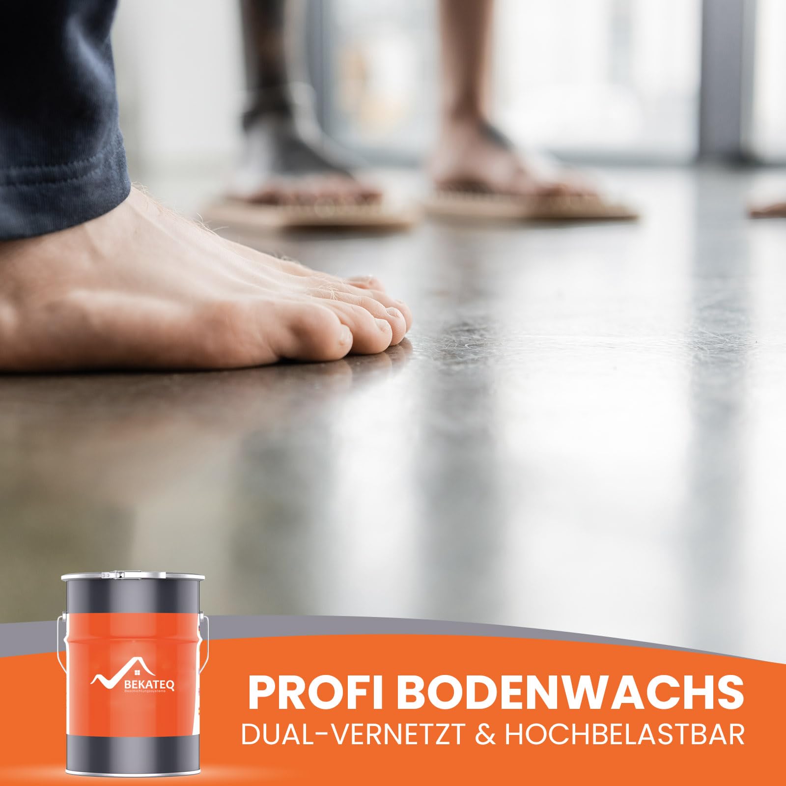 Wachs Versiegelung 2,5l Boden PROFI Bodenversiegelung Bodenwachs seidenmatt für Epoxidharzboden Bodenfarbe Mikrozement - Hohe Reichweite ca. 50qm, langfristiger Schutz, rutschhemmend - BEKATEQ BE-760